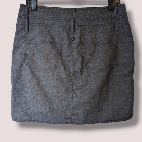 Prana Grey Pleated Hemp Blend Mid Rise Lizbeth Mini Skirt Casual Travel - Picture 3 of 10